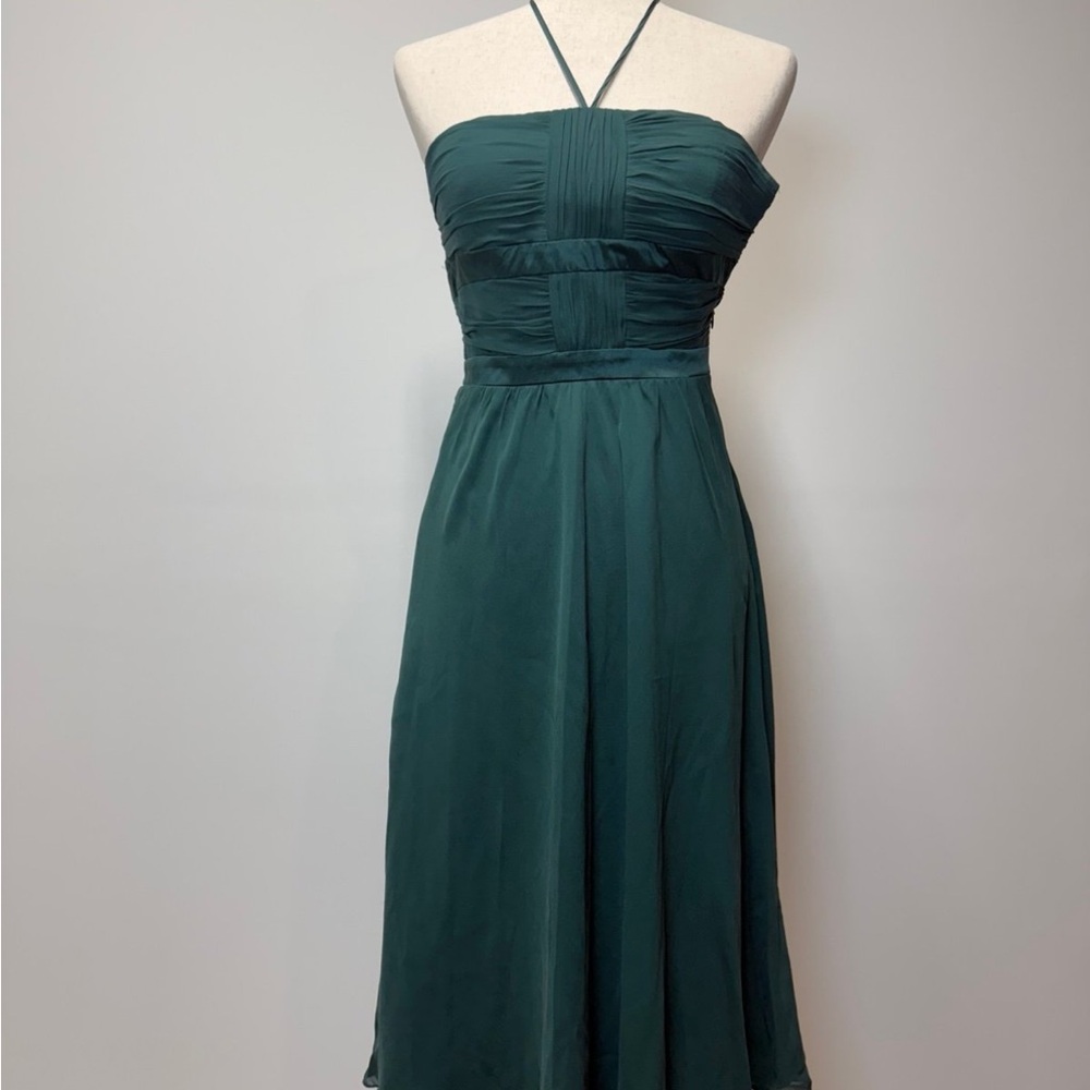 Max and Cleo Dark Green Halter Dress